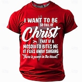 billige Tro T-skjorter-Påske Herre Jesus Kristen T skjorte Kortermet T skjorte 3D-utskrift Crew-hals Skjorte Designer Fritid Fest Ferie Svart Rød Blå Sommer Vår Klær S M L XL XXL XXXL