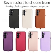 Недорогие Чехлы для Samsung-телефон Кейс для Назначение SSamsung Galaxy S24 Ultra Plus S24 ФЭ S23 S22 S21 S20 Ultra Plus FE S25 S25 Плюс S25 Ультра Кейс на заднюю панель со стендом Молния с ремешком Ретро ТПУ Кожа PU