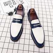 abordables Chaussures sans lacets &amp; mocassins-mocassins en similicuir rouge et blanc pour hommes - chaussures habillées bicolores élégantes pour les affaires et les événements spéciaux