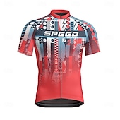 abordables Maillots pour hommes-Homme Maillot Velo Cyclisme Manche Courte Cyclisme Tee-shirt Maillot avec 3 poches arrière VTT Vélo tout terrain Respirable Séchage rapide Conception anatomique Mèche Rose foncé Pourpre foncé Rouge