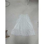 cheap Bottoms-Retro Vintage Medieval Maxi Skirt Ruffle Women&#039;s Fantasy Halloween Carnival Casual Daily LARP Ren Faire Adults&#039; Skirt
