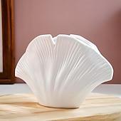 cheap Statues-Shell-Shaped Decorative Vase, Resin Material, Solid Color Home Tabletop Decor, Flower Vase for Floral Hydroponics and Table Decoration