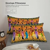 cheap Duvet Cover Sets-Three piece set of African primitive tribal character prints down duvet cover hotel bedroom guest room famous guest bed bedding comfortable set 1 down duvet cover 2 pillowcases king size bed s