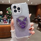 tanie Etui do iPhone&#039;ów-Etui na telefon dla iPhone 16e iPhone 16 Pro Max Plus iPhone 15 Pro Max Plus iPhone 14 13 12 Pro Max Plus etui tylnie z wsparciem stoiska lustro magnetyczne Retro TPU PC