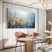 preiswerte Blumen-/Botanische Gemälde-abstraktes Ölgemälde mit Blütenbaum auf Leinwand, großes Wandkunst-Landschaftsölgemälde, handgemalt, minimalistisches Blumenlandschaftskunstgemälde, handgefertigtes individuelles Gemälde für