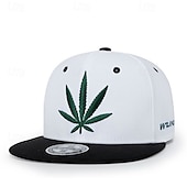 economico Cappelli da uomo-Per uomo Cappello snapback Cappello da Sole Bianco Bianco / Nero Misto poliestere / cotone Ricamato Moda Casual Quotidiano Foglia di erbaccia Regolabile Protezione solare Traspirante