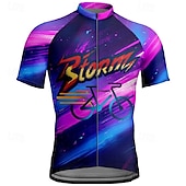 abordables Maillots pour hommes-Homme Maillot de cyclisme Manche Courte Cyclisme T-shirt Maillot avec 3 poches arrière VTT Vélo tout terrain Respirant Séchage Rapide Design Anatomique Évacuation de l&#039;Humidité Pourpre foncé Bleu