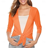 voordelige moeders wikkels-Damesomslag Elegant 3/4 mouw Chiffon Bruiloftsomslagen Met Pure Kleur Voor Feest Lente zomer