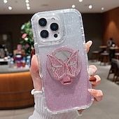tanie Etui do iPhone&#039;ów-Etui na telefon dla iPhone 16e iPhone 16 Pro Max Plus iPhone 15 Pro Max Plus iPhone 14 13 12 Pro Max Plus etui tylnie z wsparciem stoiska lustro magnetyczne Retro TPU PC