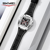 abordables Montres à quartz-Montre à quartz SKMEI pour homme luxe grand cadran montre d&#039;affaires extérieure chronomètre lumineux calendrier montre en cuir étanche