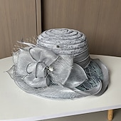 billige Festhatter-Hatter organza Strand Elegant Med Sløyfe Hodeplagg Hodeplagg