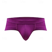 お買い得  メンズのボクサーパンツ-男性用 １枚 ベーシックパンティー ブリーフ パッチワーク ポリエステル 高通気性 ソフト 快適 平織り ミッドライズ ライトピンク ブラック