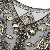 cheap Shawls &amp; Wraps-Retro Vintage Roaring 20s 1920s Scarf Wrap Shawls The Great Gatsby Flapper Girl Sequins Tassel Fringe Fancy Dress Women&#039;s Carnival Wedding Evening Party Masquerade Adults&#039; Shawl