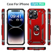 abordables Carcasas iPhone-Funda para iPhone 16 Pro Max Plus iPhone 15 Pro Max Plus iPhone 14 13 12 11 Pro Max Plus Carcasa trasera con soporte magnético antichoque retro TPU PC
