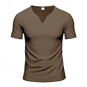 preiswerte Basic-T-Shirts-Herren T Shirt T-Shirt Kurzarmshirt Kurzarm V Ausschnitt Sommer Einfach Mode Designer Basic Klassisch Urlaub Straße Ausgehen Schwarz Weiß Orange Top T-Shirt für Herren