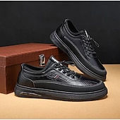 abordables Baskets-chaussures décontractées à lacets pour hommes en marron avec des accents noirs, conception durable pour un usage quotidien et des activités de plein air