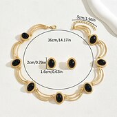 voordelige Sieradensets-Sieradenset 1 set Legering 1 Ketting Oorbellen Dames Modieus Sieraden set Voor Feest Bruiloft gast