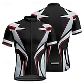 abordables Maillots pour hommes-Homme Maillot Velo Cyclisme Manche Courte Cyclisme Tee-shirt Maillot avec 3 poches arrière VTT Vélo tout terrain Respirable Séchage rapide Conception anatomique Mèche Rouge Bleu Bleu Ciel Des sports