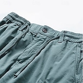 baratos Clássico-Homens Bermuda Cargo Calção Shorts de verão Com Cordão Cintura elástica Bolso Com Zíper Tecido Conforto Vestível Comprimento do joelho Ao ar livre Esporte Diário Moda Casual Preto Azul Royal