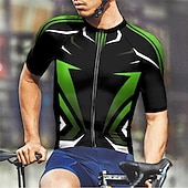 cheap Men's Jerseys-Men's Cycling Jersey Geometric Short Sleeve Bike Tee Tshirt Jersey with 3 Rear Pockets Mountain Bike MTB Quick Dry Anatomic Design Wicking Breathable Sports Yellow Red Blue Clothing Apparel