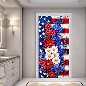 abordables Bannières de Garage et de Porte-Décorations de porte du 4 juillet pour le jour de l'indépendance housses de porte tapisserie de porte américaine rideau de porte décoration de fond banderole de porte en intérieur/extérieur pour la