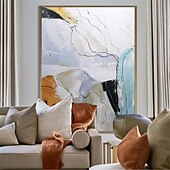 economico Quadri astratti-grande dipinto a olio fatto a mano bianco grigio e nero dipinto 3d dipinto astratto strutturato fatto a mano dipinto a olio moderno dipinto a mano arte moderna da parete decorazione arte