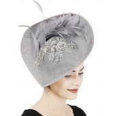 abordables Fascinators-Coiffe Tulle Mariage Élégant ancien Avec Plume Casque Couvre-chef