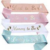 baratos Evento e suprimentos de festa-faixa de decoração para chá de bebê, sálvia &#039;futura mamãe&#039; &amp;Faixas para &quot;futuros pais&quot;, 5 cores com tecido brilhante, presente de maternidade para futuros pais&quot;