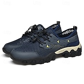 baratos Ténis para Homem-Homens Tênis Tênis Anfíbio Pele PU Com Transparência Respirável Confortável Antiderrapante Com Cadarço Preto Azul Cinzento Verão Primavera