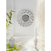 cheap Wall Sculptures-Vintage Gold and Silver 3D Floral Wall Decor, 7.7x7.7 Inch Resin Wall Hanging, Elegant Flower Ornament for Home, Hotel, Accent Wall, and Cultural Wall Decoration