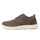 cheap Men&#039;s Sneakers-Men&#039;s Breathable Knit Brogue Sneakers - Casual Lace-Up Lightweight Shoes for Daily Wear &amp; Walking