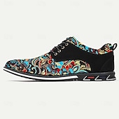 cheap Exquisite Embroidery Shoes-Men&#039;s Black and Turquoise Jacquard Brocade Dress Shoes, Eye-Catching Design, Ideal for Party Wear and Festive Occasions