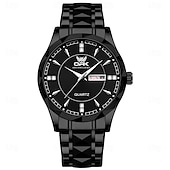 economico Orologi al quarzo-Orologio di Lusso Brand OPK Orologio in Acciaio Inossidabile Business Doppio Calendario Impermeabile Orologio da Uomo Multi Funzione Luce Notturna