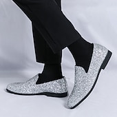 levne Pánské nazouváky a mokasíny-pánské plesové boty - zlaté třpytivé slip-on mokasíny pro okouzlující večerní nošení