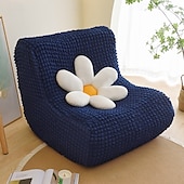 baratos Capa do sofá futon.-1pc capa elástica para sofá de chão sem braços capa para sofá preguiçoso relax seersucker capa elástica para sofá único capa de almofada para sala de estar casa