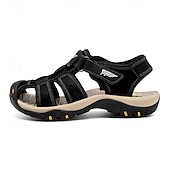 abordables sandalias de exterior-Sandalias deportivas multitirantes verdes y marrones para hombre con velcro ajustable y suela antideslizante para aventuras al aire libre
