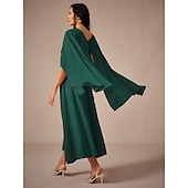 preiswerte abendkleider-Damen Maxikleid A Linie Kleid Elegant Formell Party Hochzeitsgast Lässiger Schnitt Rundhalsausschnitt Dunkelgrün Sommer