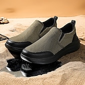 billiga Slip-ons och loafers till herrar-moderna slip-on-sneakers för män, grå mesh med elastisk slingring, snygga och bekväma urbana skor