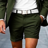 economico pantaloncini da lavoro-Per uomo Shorts eleganti Shorts da Lavoro Pantaloncini da golf Tasca Semplice Comodità Traspirante Corto All'aperto Affari Sport Casual Bianco Giallo