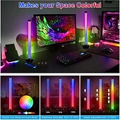 abordables lámpara de pie llevada-Lámpara de escritorio con luz LED de ritmo, barra para fiestas, juegos, computadora y TV