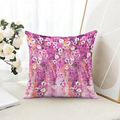 baratos estilo floral e plantas-Capa Decorativa de Almofadas com Flores Bonitas 1PC Capa de Cushion Quadrada Suave para Sofá Capa de Travesseiro para Quarto Sala de Estar