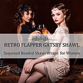 olcso Sálak és Kendők-Retró Ordító 20-as évek 1920-as évek sál Wrap Kendők A nagy Gatsby Flapper lány Flitter Rojt Női Farsang Esküvő Estély Álarcos mulatság Felnőttek Kendő