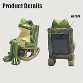 cheap Landscape Lights-LED Solar Outdoor Lights Courtyard Balcony Garden Decoration Window Sill Ornaments Courtyard Layout Waterproof Creative Led Frog Shaped Lights  1PC