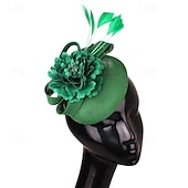 abordables Fascinators-accessoire Imitation Lin Plumes Mariage Soirée Élégant Mariage Avec Plume Casque Couvre-chef