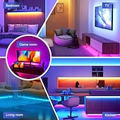 abordables Decoración y lámparas de noche-Tira de luces decorativas coloridas con control remoto por infrarrojos y aplicación de 24 teclas LED de ambiente, adecuada para iluminación de ambientes de salas de estar y dormitorios