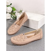 preiswerte Damenhausschuhe und -halbschuhe-Damen-Slipper mit Strasssteinen – glitzernde, ausgehöhlte flache Schuhe zum Gehen und Autofahren