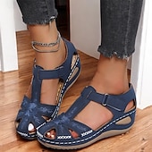cheap Comfort Sandals-Women&#039;s Casual Comfort Sandals – Vintage Arch Support Velcro Walking Sandals with Hollow Design for Summer &amp; Outdoor Wear