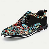cheap Exquisite Embroidery Shoes-Men&#039;s Black and Turquoise Jacquard Brocade Dress Shoes, Eye-Catching Design, Ideal for Party Wear and Festive Occasions