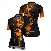 ieftine Tricouri pentru femei-Pentru femei Jersey de ciclism Fluture Manșon scurt Bicicletă Tricou Tee Jerseu cu 3 buzunare spate Ciclism montan Uscare rapidă Proiectare anatomică Wicking Respirabil Sport Rosu Albastru Verde