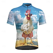 tanie Męskie koszulki-Męskie Koszulka rowerowa Zwierzę Krótki rękaw Rower Tee Tshirt Dżersej z 3 tylnymi kieszeniami Kolarstwo górskie Szybkie wysychanie Anatomiczny kształt Odprowadzające wilgoć Oddychający Sport